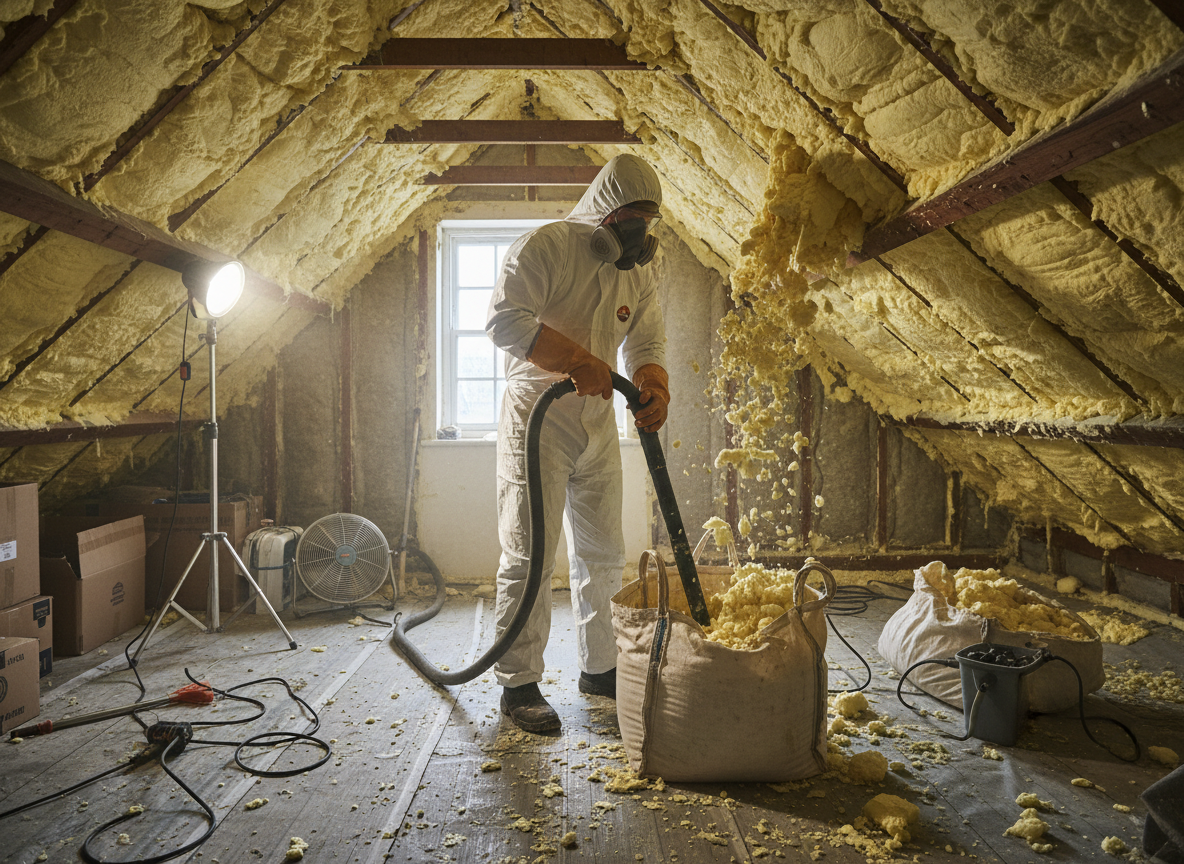 Loft Spray Foam Removal in Plymouth, Devon