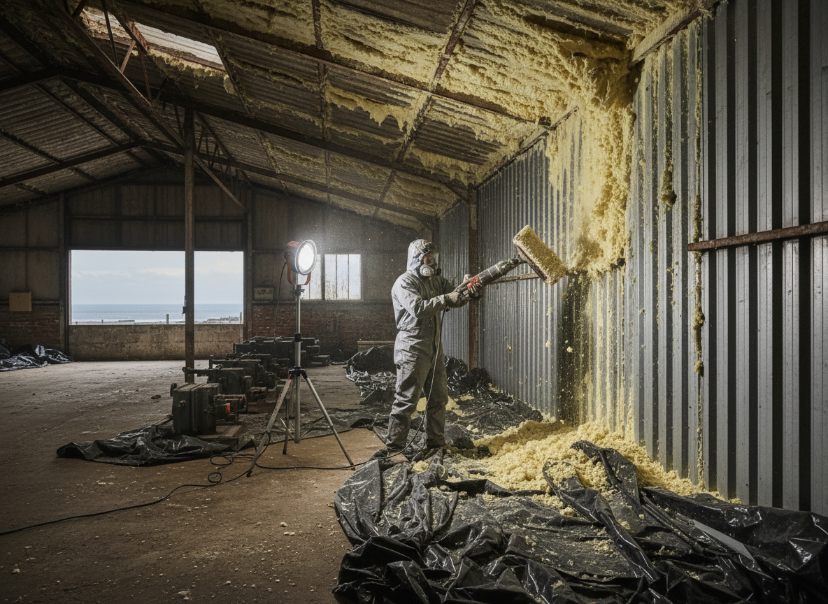 Warehouse Spray Foam Removal in Plymouth, Devon